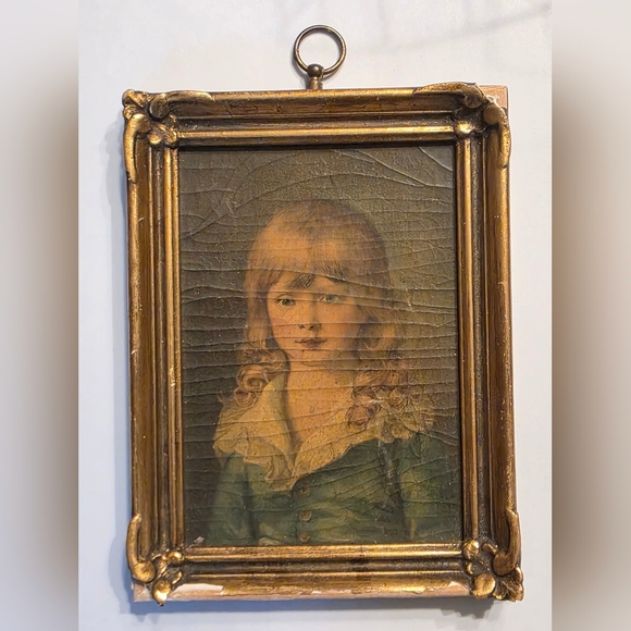 vintage to antique Other - Vintage Gold Framed Portrait Art Prince Octavius of BRITAIN KING GEORGE III Son